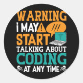 Medical Coderの警告IがTalking Codingを開始 ラウンドシール (正面)