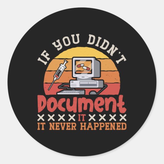 Medical Coder もし You Don't Document ICD Coding ラウンドシール (正面)