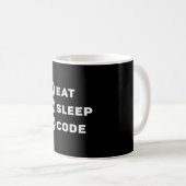 Medical Coder 食べ Sleep Code Coding ICD Programmer コーヒーマグカップ (正面右)
