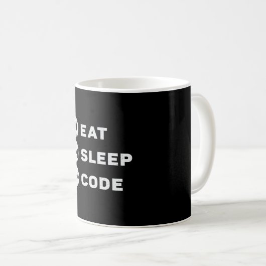 Medical Coder 食べ Sleep Code Coding ICD Programmer コーヒーマグカップ (正面右)