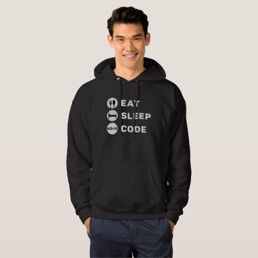 Medical Coder 食べ Sleep Code Coding ICD Programmer パーカ (正面フル)