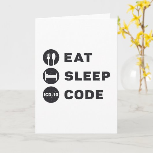 Medical Coder 食べ Sleep Code ICD Coding Programmer カード (黄色い花)