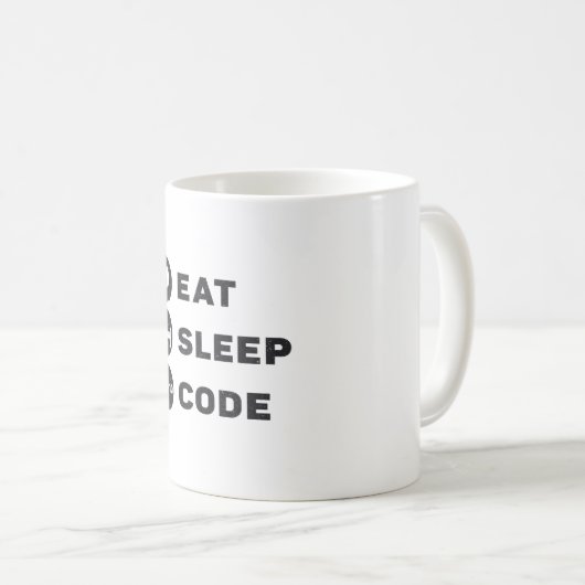 Medical Coder 食べ Sleep Code ICD Coding Programmer コーヒーマグカップ (正面右)