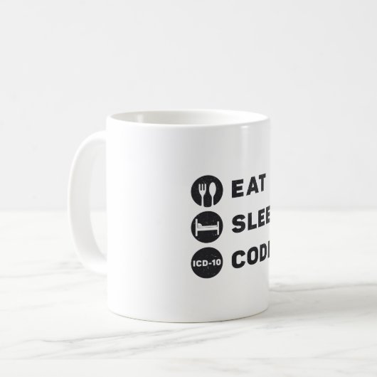 Medical Coder 食べ Sleep Code ICD Coding Programmer コーヒーマグカップ (正面左)