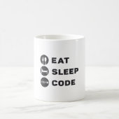 Medical Coder 食べ Sleep Code ICD Coding Programmer コーヒーマグカップ (中央)