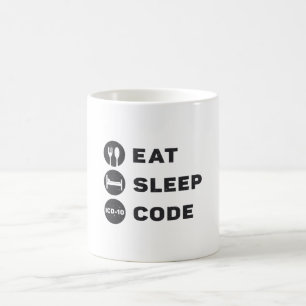 Medical Coder 食べ Sleep Code ICD Coding Programmer コーヒーマグカップ