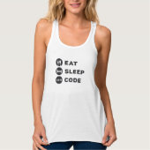 Medical Coder 食べ Sleep Code ICD Coding Programmer タンクトップ (正面)