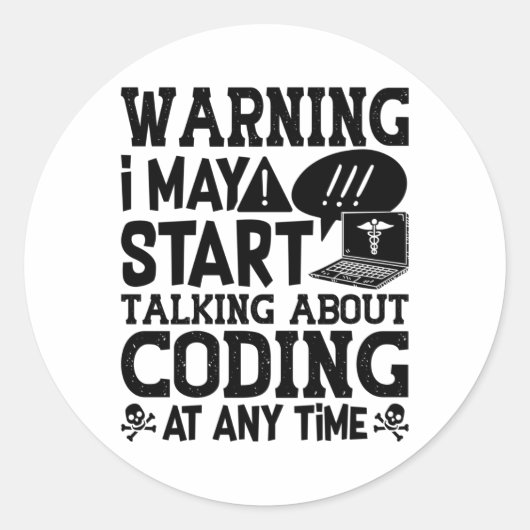 Medical Coder Coderのコー警告ディングが開始される可能性がある ラウンドシール (正面)