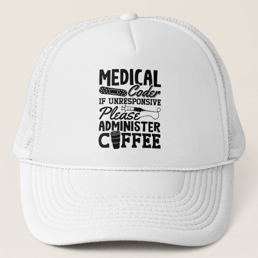 Medical Coder Coffee Assistant ICDコーディングギフト キャップ (正面)