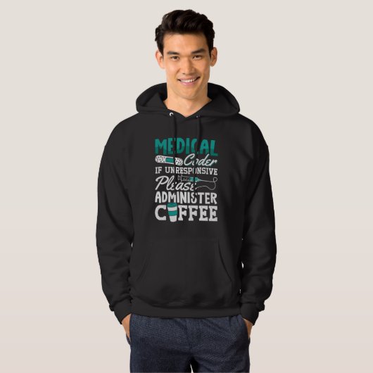 Medical Coder Coffee Assistant ICDコーディング パーカ (正面フル)
