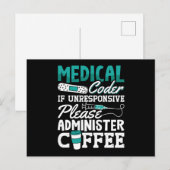 Medical Coder Coffee Assistant ICD Coding ポストカード (正面/裏面)