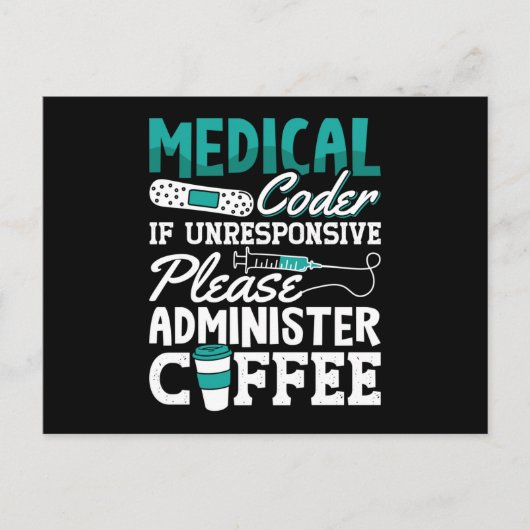 Medical Coder Coffee Assistant ICD Coding ポストカード (正面)