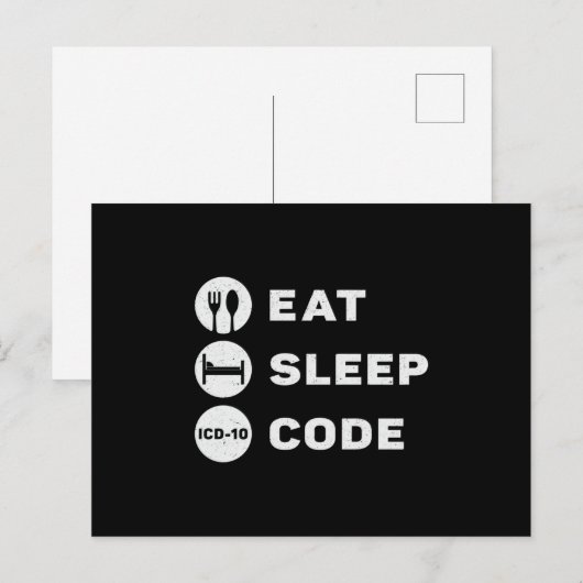 Medical Coder Eat Sleep Code Coding ICD Programmer ポストカード (正面/裏面)