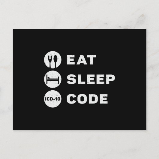 Medical Coder Eat Sleep Code Coding ICD Programmer ポストカード (正面)