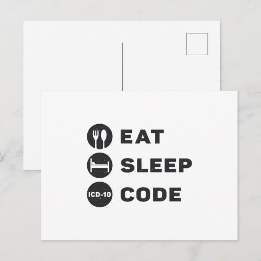 Medical Coder Eat Sleep Code ICD Coding Programmer ポストカード (正面/裏面)