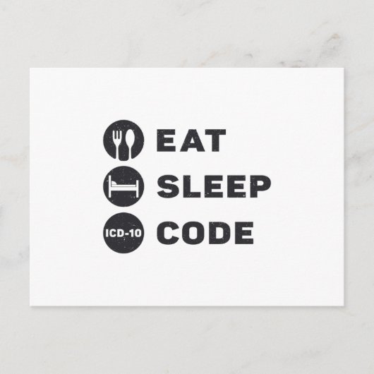 Medical Coder Eat Sleep Code ICD Coding Programmer ポストカード (正面)