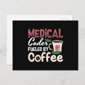Medical Coder Fueled By Coffee Coding Programmer ポストカード (正面/裏面)