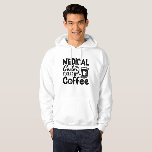 Medical Coder Fueled By Coffee Programmer Coding パーカ (正面フル)