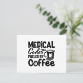 Medical Coder Fueled By Coffee Programmer Coding ポストカード (スタンド正面)