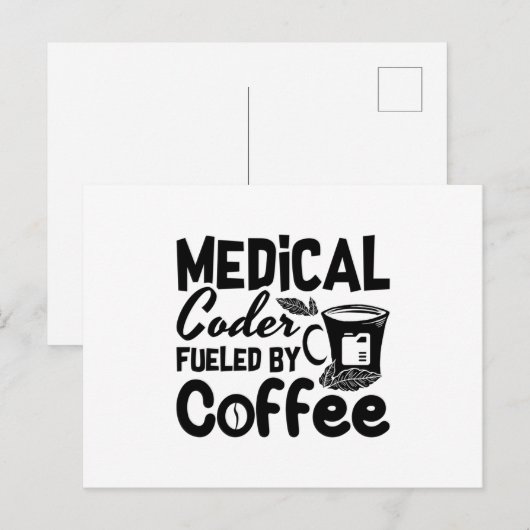 Medical Coder Fueled By Coffee Programmer Coding ポストカード (正面/裏面)