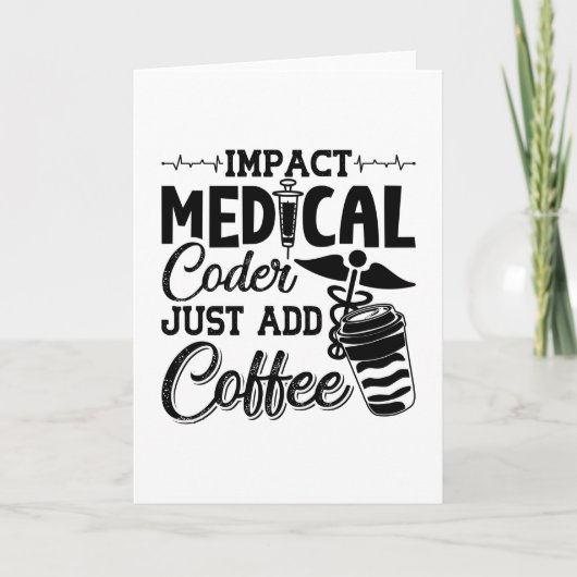 Medical Coder Just Add Coffee Programmer Coding カード (正面)