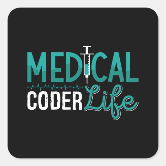 Medical Coder Life Assistant ICDコーディング・プログラマ スクエアシール (正面)