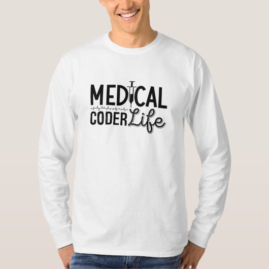 Medical Coder Life Assistant ICDプログラマコーディング Tシャツ (正面)