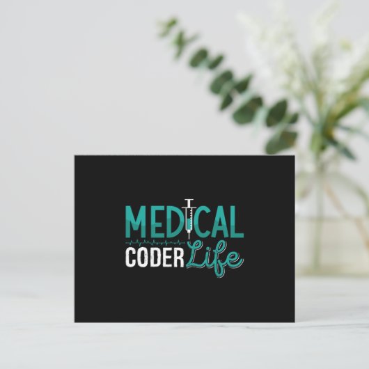Medical Coder Life Assistant ICD Coding Programmer ポストカード (スタンド正面)