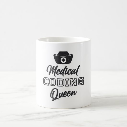 Medical Coder Queen Coding ICDプログラマギフト コーヒーマグカップ (中央)