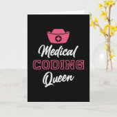 Medical Coder Queen Coding ICD Programmer Coder カード (黄色い花)