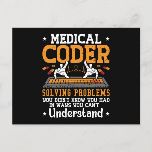 Medical Coder Solving Problems Assistant Coding ポストカード (正面)
