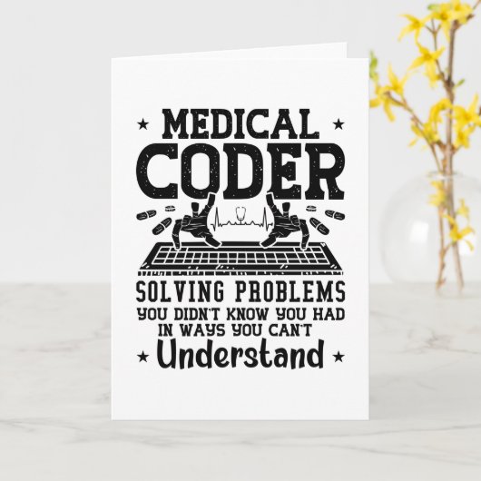 Medical Coder Solving Problems Coding Assistant カード (黄色い花)
