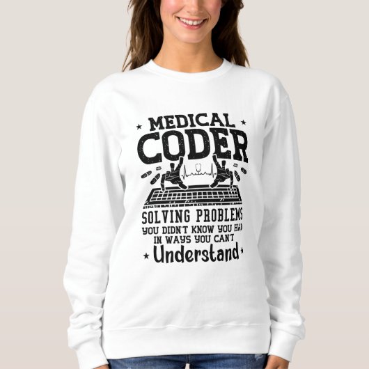 Medical Coder Solving Problems Coding Assistant スウェットシャツ (正面)