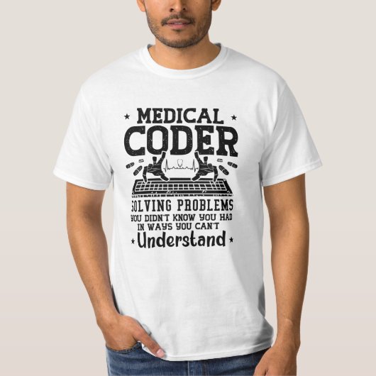 Medical Coder Solving Problems Coding Assistant Tシャツ (正面)