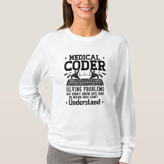 Medical Coder Solving Problems Coding Assistant Tシャツ (正面)