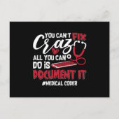 Medical Coder You Can't Fix Crazy ICD Coding Gift ポストカード (正面)