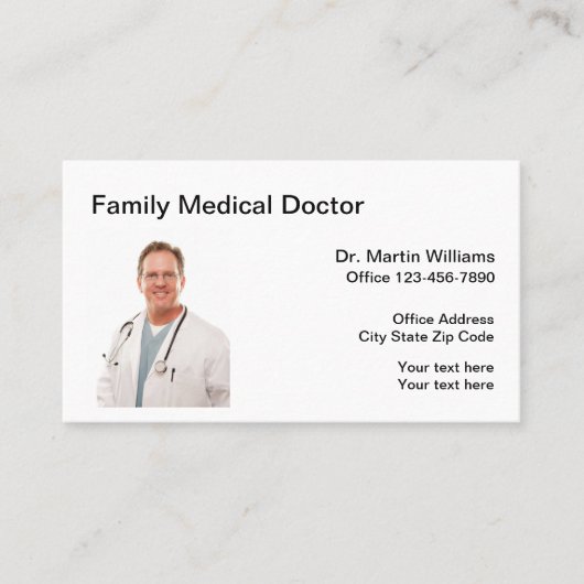 Medical Doctorアポイントメントのアラーム 名刺 (正面)