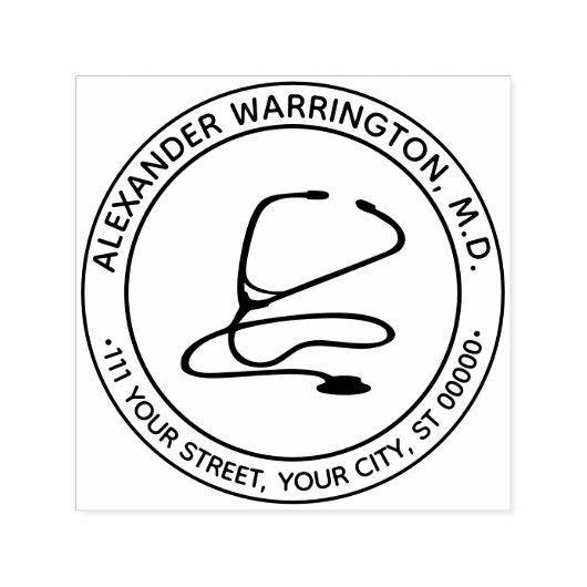 Medical DoctorナースのStethoscope名のアドレス セルフインキングスタンプ (デザイン)