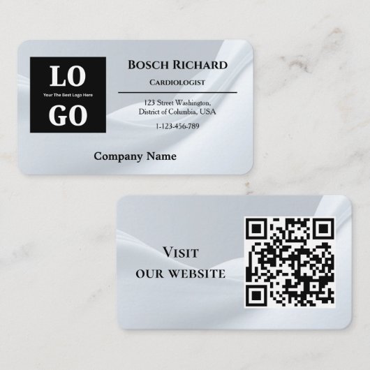 Medical Doctor Business Card Custom Logo Premium 名刺 (正面/裏面)