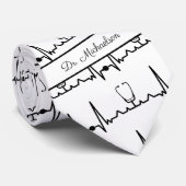 Medical Doctor Cardiogram ECG Name Cardiologist ネクタイ (ロール)