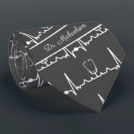 Medical Doctor Cardiologist Cardiogram ECG Name ネクタイ<br><div class="desc">This design is great for cardiologists, doctors, nurses, physicians, and any many other medical practitioners. The cardiogram pattern sits on top of a gray background, and at the bottom of the tie is a space to add the name of the person wearing the tie.</div>
