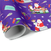 Medical Doctor Christmas with Santa ラッピングペーパー (ロールコーナー)