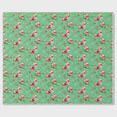 Medical Doctor Christmas with Santa Green ラッピングペーパー (フラット)