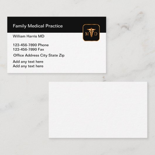 Medical Doctor Family Practice名刺 名刺 (正面/裏面)