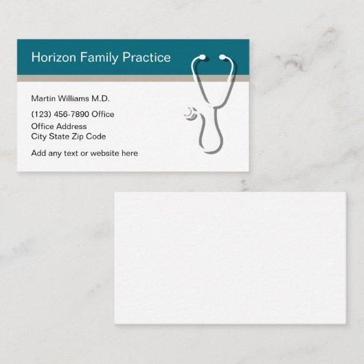 Medical Doctor Family Practice名刺 名刺 (正面/裏面)