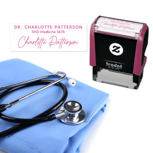 Medical Doctor Healthプロフェッショナルの署名名 セルフインキングスタンプ