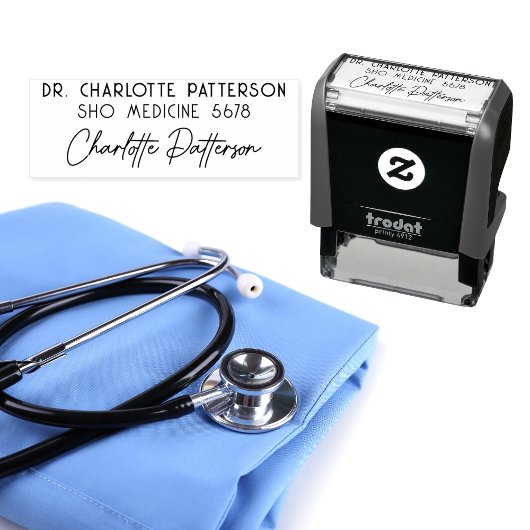 Medical Doctor Healthプロフェッショナルの署名名 セルフインキングスタンプ
