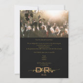 Medical Doctor MD RNナース卒業ブラックフォト 招待状 (裏面)