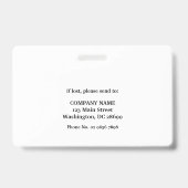 Medical Doctor Nursing Aged Care Security Photo ID バッジ (裏面)