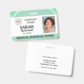 Medical Doctor Nursing Aged Care Security Photo ID バッジ (表裏)